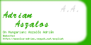 adrian aszalos business card